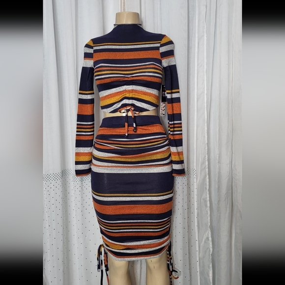 Almost Famous Dresses & Skirts - Almost Famous Multicolor Striped Long Sleeve Dress